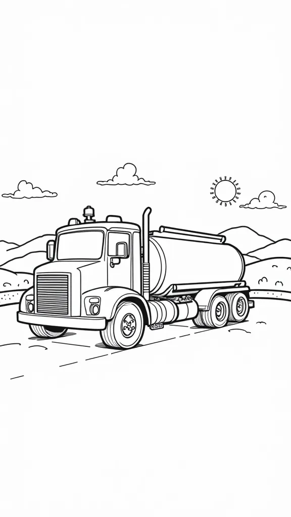 tanker truck coloring page